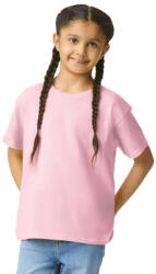Gildan GIB3000 körkötött rövid ujjú pamut gyerek póló, Light Pink-XS (gib3000lp-xs)