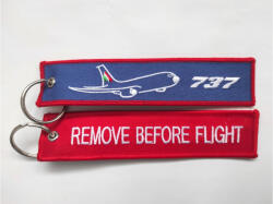  Boeing B-737 Remove Before Flight kulcstartó kék
