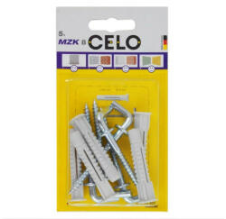 CELO MZK guler universal diblu din plastic 8 x 49 + șurub cu cârlig 5, 8 x 78 (5 buc) (58MZKWH5)