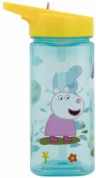 Stor Szögletes műanyag palack kihúzható szívószállal Peppa Pig, Tritan 530ml, 41214