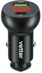 Vetter Incarcator TurboCharger, Smart Car Charger, PD and QC, 45W, with Digital Display