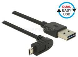 Delock Kábel, EASY-USB 2.0-s A-típusú csat. > EASY-USB 2.0-s Micro-B típusú csat. ívelt 0, 5 m, fekete (DL83849) (DL83849)