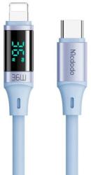 Mcdodo Cablu Mcdodo USB Type-C Lightning Digital Display Silicon Fast Charging 36W 1.2m Albastru (CA-1939)