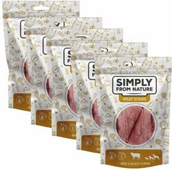 Simply from Nature Meat Strips vita si nigella 5x80 g pentru caini