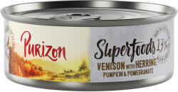 Purizon 24x70g Purizon Superfoods vad, hering, tök & gránátalama nedves macskatáp 22+2 ingyen akcióban