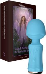 FairyGasm Mini Wand SecretFuntasy FairyGasm, 10 Moduri Vibratii, Silicon, USB, IPX7, Albastru, 11 cm Vibrator