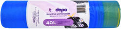 T-depo Húzózáras szemeteszsák 40L - 55*60cm, 15db/tek