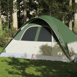vidaXL 6 személyes zöld vízálló kupolás családi sátor (94555)