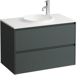 Laufen LANI Alsószekrény 800 mm, 2 fiókkal, H814074 Marbond kompozit anyagú mosdóhoz, Traffic Szürke H4042621122661 (H4042621122661)