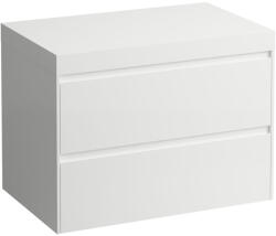 Laufen LANI Moduláris alsószekrény, 80 cm, 2 fiókkal, mosdótartó lap 65 mm vastagsággal, kivágás nélkül, matt fehér színben, Fényes Fehér H4045501122611 (H4045501122611)