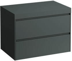Laufen LANI Moduláris alsószekrény, 80 cm, 2 fiókkal, mosdótartó lap 65 mm vastagsággal, kivágás nélkül, . 266 szürke színben, Traffic Szürke H4055501122661 (H4055501122661)