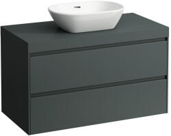 Laufen LANI Moduláris alsószekrény, 100 cm, 2 fiókkal, mosdótartó lap 65 mm vastagsággal, kivágással középen, . 266 szürke színben, Traffic Szürke H4055611122661 (H4055611122661)