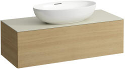Laufen ILBAGNOALESSI Fiókos elem, 120 cm, kivágással középen, 1 fiókkal, Calce Avorio felülettel, H818975, H818976, H818977, H818978 mosdókhoz, Világos Tölgy H4313110972501 (H4313110972501)