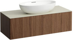 Laufen ILBAGNOALESSI Fiókos elem, 120 cm, kivágással középen, 1 fiókkal, Calce Avorio felülettel, H818975, H818976, H818977, H818978 mosdókhoz, Natúrfa Furnér H4313110976301 (H4313110976301)