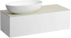 Laufen ILBAGNOALESSI Fiókos elem, 120 cm, kivágással bal oldalon, 1 fiókkal, Calce Avorio felülettel, H818975, H818976, H818977, H818978 mosdókhoz, Matt Fehér H4313120972601 (H4313120972601)