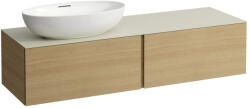 Laufen ILBAGNOALESSI Fiókos elem, 160 cm, kivágással bal oldalon, 2 fiókkal, Calce Avorio felülettel, csaplyuk kivágással, H818975, H818976, H818977, H818978 mosdókhoz, Világos Tölgy H4313550972501 (H4313550