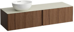 Laufen ILBAGNOALESSI Fiókos elem, 160 cm, kivágással bal oldalon, 2 fiókkal, Calce Avorio felülettel, csaplyuk kivágással, H818975, H818976, H818977, H818978 mosdókhoz, Natúrfa Furnér H4313550976301 (H431355
