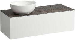 Laufen ILBAGNOALESSI Fiókos elem, 120 cm, kivágással bal oldalon, 1 fiókkal, Marrone Naturale felülettel, csaplyuk kivágással, H818975, H818976 mosdókhoz, Matt Fehér H4323160972601 (H4323160972601)