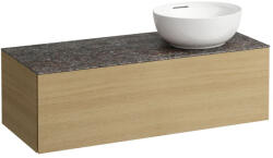 Laufen ILBAGNOALESSI Fiókos elem, 120 cm, kivágással jobb oldalon, 1 fiókkal, Marrone Naturale felülettel, csaplyuk kivágással, H818975, H818976 mosdókhoz, Világos Tölgy H4323170972501 (H4323170972501)