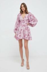Bardot rochie culoarea violet, mini, evazati PPYH-SUD0BL_04X