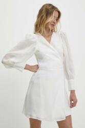 ANSWEAR rochie culoarea alb, mini, evazati BBYH-SSD06F_00X