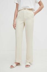 United Colors of Benetton pantaloni femei, culoarea bej, drept, high waist PPYH-SPD0NT_80X