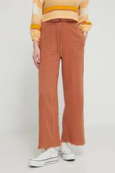Billabong pantaloni de bumbac culoarea maro, lat, high waist, EBJNP00114 PPYH-SPD0KW_82X