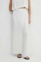 Answear Lab pantaloni femei, culoarea alb, lat, high waist BBYH-SPD04H_00X