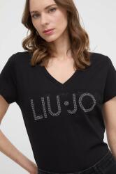 Liu Jo tricou din bumbac femei, culoarea negru PPYH-TSD0SP_99X