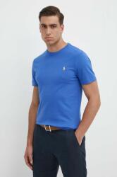 Ralph Lauren tricou din bumbac bărbați, culoarea turcoaz, uni 710671438 PPYX-TSM06U_55C