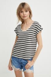 Pepe Jeans tricou din amestec de in KHLOE culoarea gri, PL505835 PPYH-TSD0NN_90X