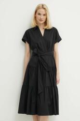 Ralph Lauren rochie culoarea negru, midi, evazati, 250933392 PPYH-SUD0T9_99X
