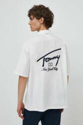 Tommy Hilfiger cămașă din bumbac bărbați, culoarea alb, relaxed, DM0DM19139 PPYH-KDM0JJ_00X