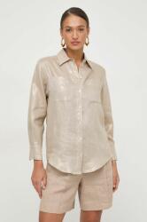 MARELLA cămașă de in culoarea bej, cu guler clasic, relaxed 2413110000000 PPYH-KDD08P_08X