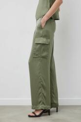 BA&SH pantaloni CARY femei, culoarea verde, drept, high waist, 1E24CARY PPYH-SPD0BS_77X