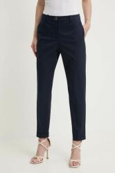 Boss pantaloni femei, culoarea bleumarin, drept, high waist 50490057 PPYX-SPD0N0_59X