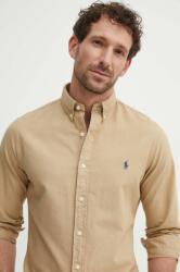 Ralph Lauren camasa din bumbac barbati, culoarea bej, cu guler button-down, regular, 710889739001 PPYH-KDM0PB_08X