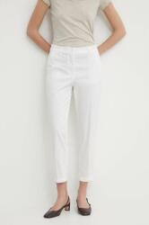 Sisley pantaloni femei, culoarea alb, fason tigareta, high waist PPYH-SPD0R4_00X