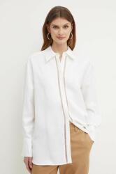 HUGO BOSS cămașă din amestec de in culoarea alb, cu guler clasic, relaxed 50514716 PPYH-BDD06R_01X