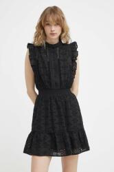 The Kooples rochie din bumbac culoarea negru, mini, evazati, FROB28170K PPYH-SUD29A_99X