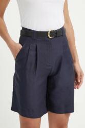 La Petite Française pantaloni scurți din amestec de in SAVOUREUX culoarea albastru marin, neted, high waist PPYH-SZD0SH_59X
