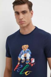 Ralph Lauren tricou din bumbac culoarea bleumarin, cu imprimeu 710853310 PPYX-TSM06Y_59X