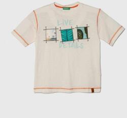 Benetton tricou de bumbac pentru copii culoarea bej, cu imprimeu PPYH-TSB0ED_01X