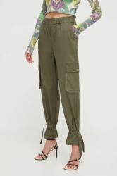 Twinset pantaloni femei, culoarea verde, drept, high waist PPYH-SPD0LU_78X