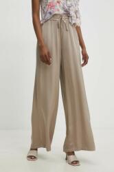 Answear Lab pantaloni femei, culoarea bej, lat, high waist BBYH-SPD04Z_80X