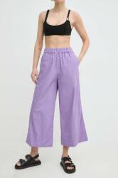 Max&Co MAX&Co. pantaloni de bumbac culoarea violet, lat, high waist, 2416131024200 2416130000000 PPYH-SPD14B_04X