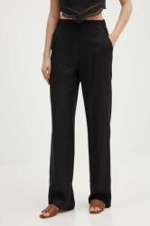 United Colors of Benetton pantaloni femei, culoarea negru, lat, high waist, 4XBQDF06Z PPYH-SPD1A5_99X