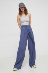 Desigual pantaloni femei, culoarea albastru marin, lat, high waist PPYH-SPD0PP_59X