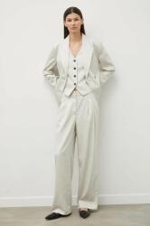 Bruuns Bazaar pantaloni PinBBMadelie pants femei, culoarea gri, lat, high waist, BBW3832 PPYH-SPD0AT_90X