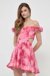 Bardot rochie culoarea roz, mini, evazati PPYH-SUD0BS_30X